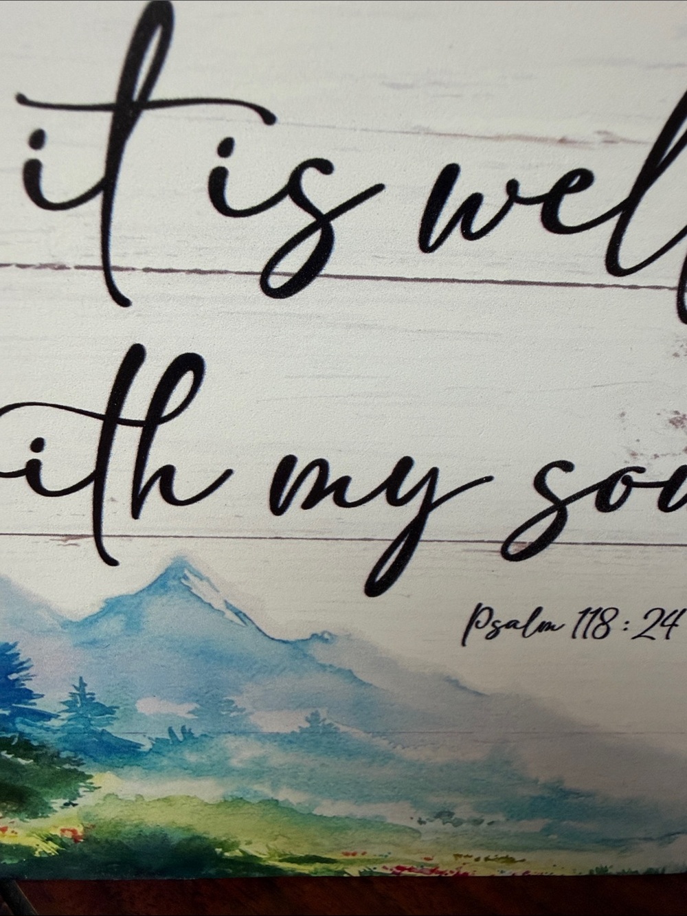 Rustic Scripture Art – Blue & Green Scenic Sign - Picture 4 of 4